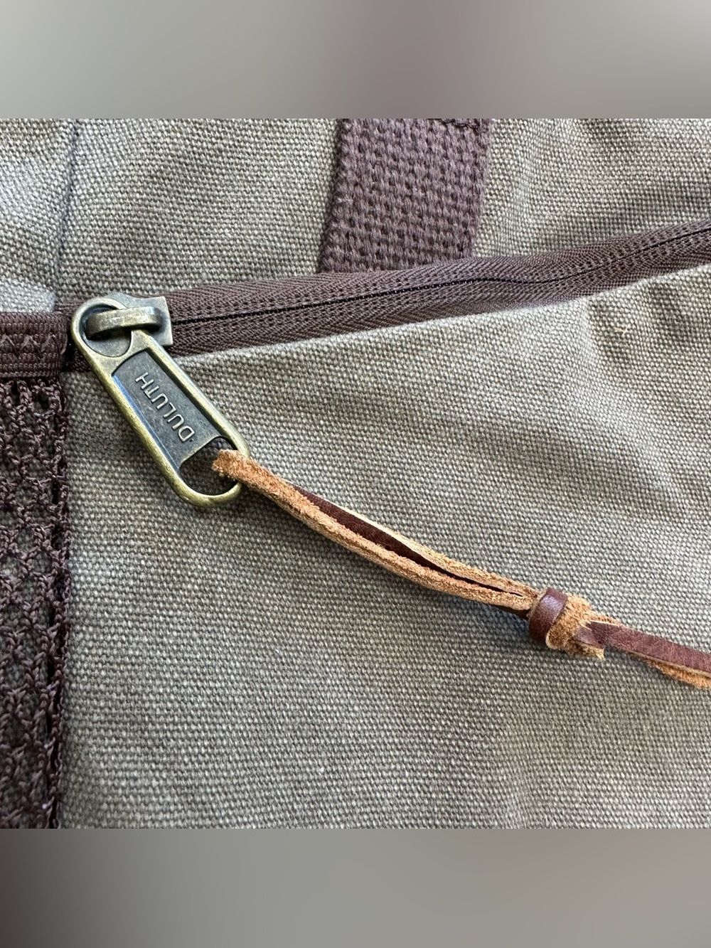 Duluth Trading Co. Canvas Tote Bag Zip Multipocket Brown - Picture 6 of 15